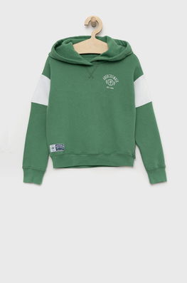 Abercrombie & Fitch Bluza Copii Culoarea Verde, Neted, Model Imprimeu
