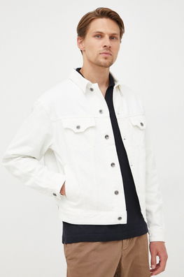 Tiger Of Sweden Geaca Jeans Barbati, Culoarea Alb, De Tranzitie Bărbaţi