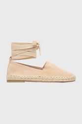 Answear Lab Espadrile Culoarea Bej Dama, Imitatie De Piele Intoarsa, Toc Plat