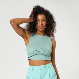 Sinsay - Top din tricot striat - Turcoaz