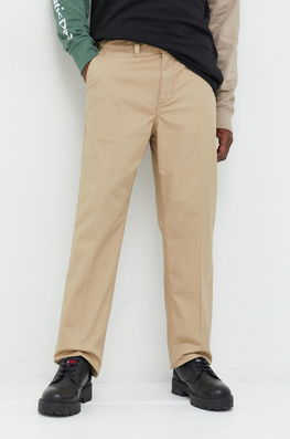 Vans Pantaloni Barbati, Culoarea Bej, Cu Fason Chinos Bărbaţi, Panza