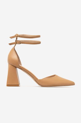 Answear Lab Pumps Culoarea Bej Dama, Imitatie De Piele, Toc Gros