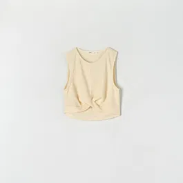 Sinsay - Top din tricot striat - Ivory