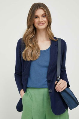 United Colors Of Benetton Sacou De In Culoarea Albastru Marin, Un Singur Rand De Nasturi, Neted Dama Bleumarin, Panza