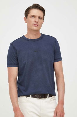Boss Orange Tricou Din Bumbac BOSS ORANGE Culoarea Albastru Marin, Neted Bărbaţi Bleumarin