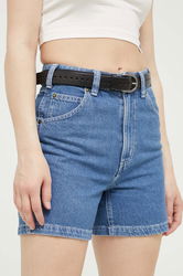 Dickies Pantaloni Scurti Jeans Femei, Neted, High Waist Dama Albastru, Bumbac