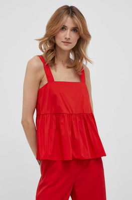United Colors Of Benetton Bluza Culoarea Rosu Dama, Cu Elastan, Casual