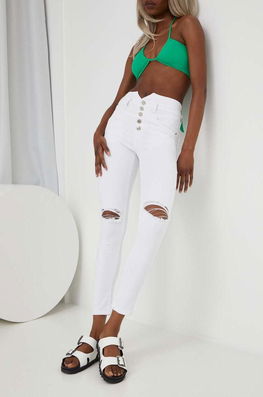 Answear Lab Jeansi Femei, Culoarea Alb Dama