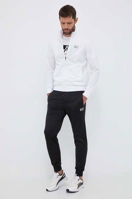 EA7 Emporio Armani Trening Barbati, Culoarea Negru Bărbaţi Alb, Tricotaj
