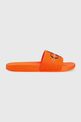 Calvin Klein Jeans Papuci SLIDE MONOGRAM CO Barbati, Culoarea Portocaliu Bărbaţi, Textil