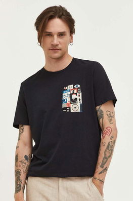 Medicine Tricou Barbati, Culoarea Negru, Cu Imprimeu Bărbaţi, Cu Elastan, Model Print