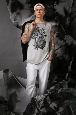 Medicine Tricou Din Bumbac Culoarea Gri Bărbaţi, Model Print