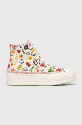 Converse Tenisi Chuck Taylor All Star Lift HI Femei, Culoarea Alb, A06063C Dama, Textil