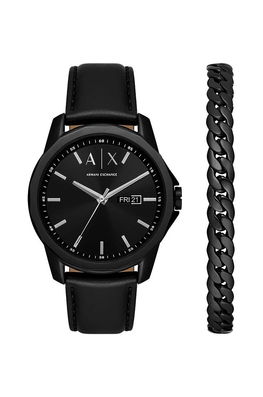 Armani Exchange Ceas Si Bratara Barbati, Culoarea Negru Bărbaţi