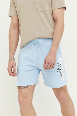 Hollister Co. Pantaloni Scurti Barbati Bărbaţi Albastru, Tricotaj, Model Print