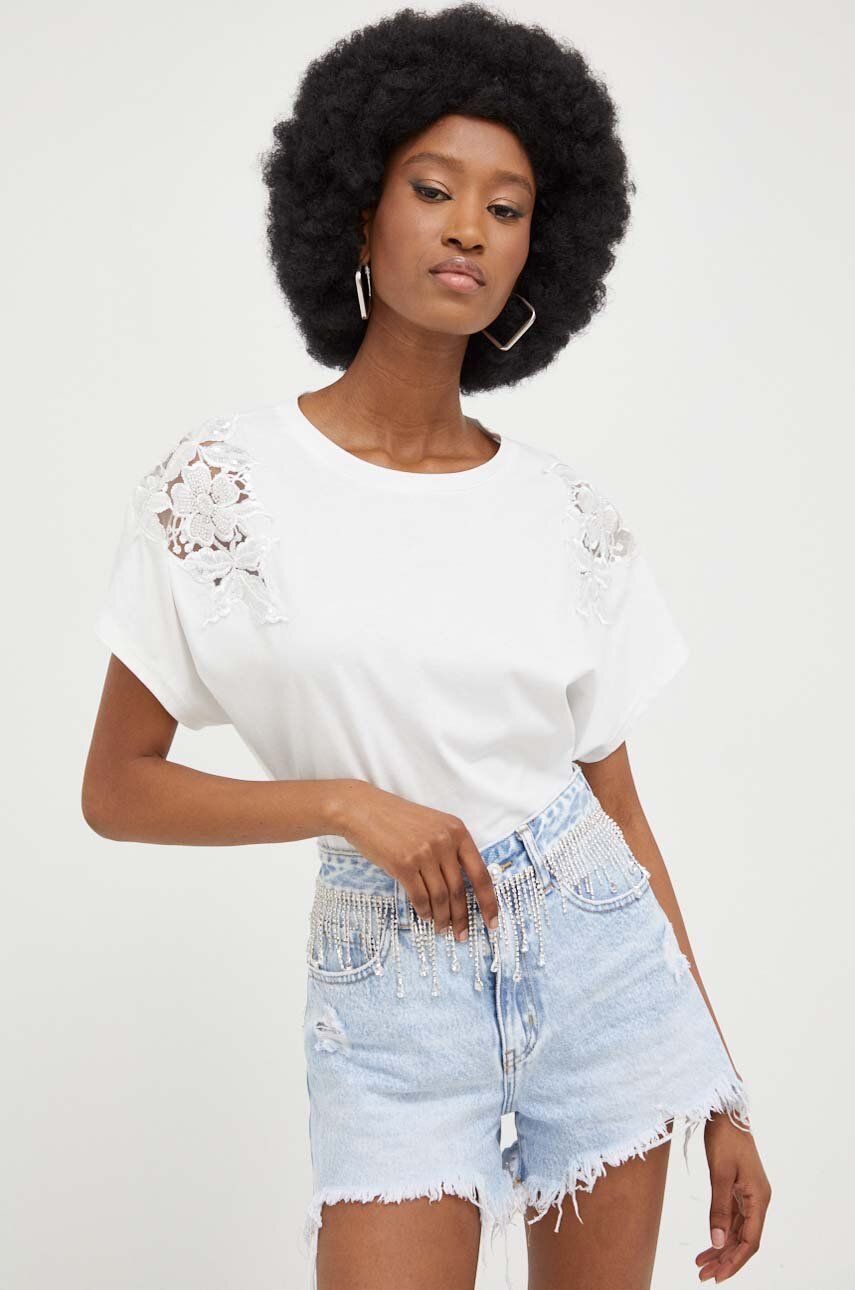 Answear Lab Tricou Din Bumbac Culoarea Alb Dama, Model Imprimeu