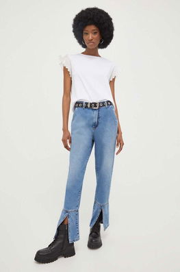 Answear Lab Jeansi PREMIUM JEANS Femei High Waist Dama Albastru