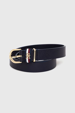 Tommy Hilfiger Curea De Piele Femei, Culoarea Albastru Marin Dama Bleumarin