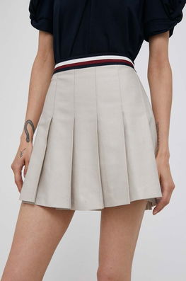 Tommy Hilfiger Fusta Culoarea Bej, Mini, Evazati Dama, Panza, Casual