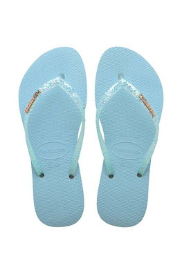 Havaianas Slapi SLIM GLITTER Femei, Cu Toc Plat, 4147122.1671 Dama Albastru, Sintetic