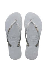 Havaianas Slapi SLIM SPARKLE II Femei, Culoarea Gri, Cu Toc Plat, 4146937.3498 Dama, Sintetic