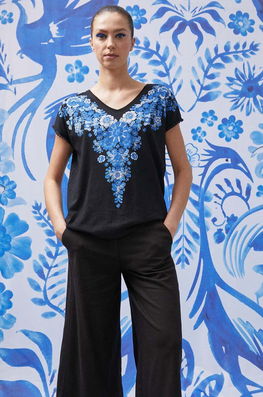 Medicine Tricou Din Bumbac Culoarea Negru Dama, Model Print
