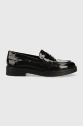 Jonak Mocasini De Piele MIRNA VERNIS Femei, Culoarea Negru, Cu Toc Plat, 3300067 Dama, Piele Patentata