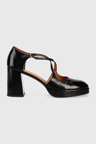 Jonak Pantofi De Piele VERITAS CUIR BRILLANT Culoarea Negru, Cu Toc Drept, 3200423 Dama, Piele Patentata, Toc Gros