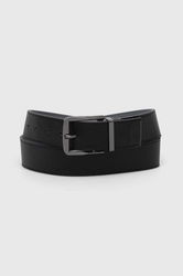 Calvin Klein Curea Cu Doua Fete Barbati, Culoarea Negru Bărbaţi, Piele