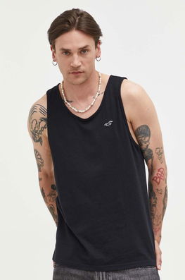 Hollister Co. Tricou Din Bumbac Culoarea Negru Bărbaţi