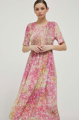 Rich & Royal Rochie Midi, Evazati Dama Multicolor, Panza, Casual, Model Flori