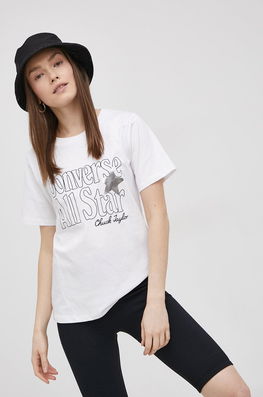 Converse Tricou Din Bumbac Culoarea Alb Dama, Model Print