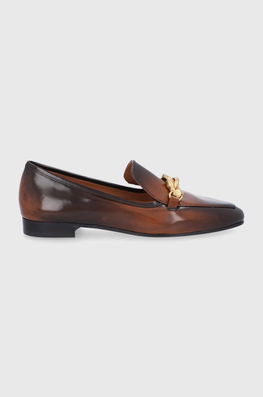 Tory Burch Mocasini De Piele Femei, Culoarea Maro, Cu Toc Plat Dama