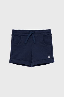United Colors Of Benetton Pantaloni Scurți Din Bumbac Pentru Copii Culoarea Albastru Marin, Neted, Talie Reglabila Bleumarin, Casual