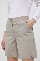 Rossignol Pantaloni Scurți Outdoor Culoarea Bej, Neted, High Waist Dama, Panza