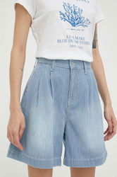 Mustang Pantaloni Scurti Jeans Femei, Modelator, High Waist Dama Albastru, Bumbac