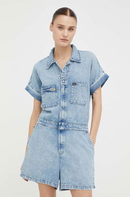 Lee Salopeta Jeans Cu Guler Dama Albastru, Casual