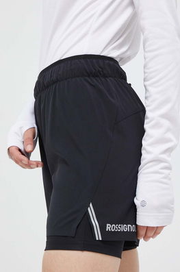 Rossignol Pantaloni Scurti Sport Femei, Culoarea Negru, Neted, High Waist Dama, Panza