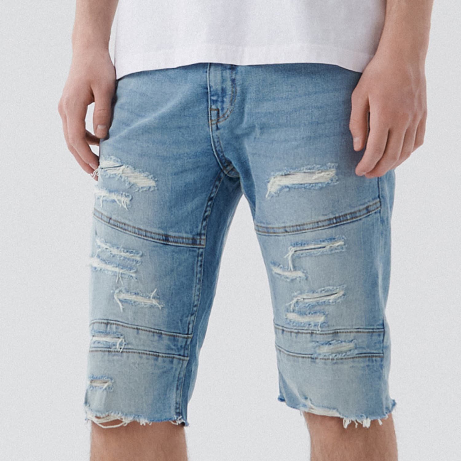 Cropp - Pantaloni scurți slim, albaștri - Albastru
