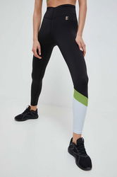 P.E Nation Leggins De Antrenament Sprint Time Culoarea Negru, Cu Imprimeu Dama, Tricotaj