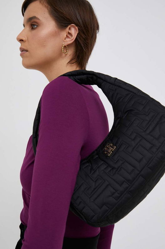 Tommy Hilfiger Poseta Culoarea Negru Dama, Textil