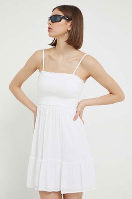Hollister Co. Rochie Culoarea Alb, Mini, Evazati Dama, Panza, Casual