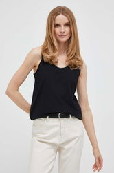 United Colors Of Benetton Top Din Bumbac Culoarea Negru Dama