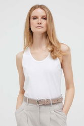 United Colors Of Benetton Top Din Bumbac Culoarea Alb Dama