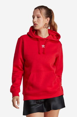 Adidas Originals Bluza Adicolor Femei, Culoarea Rosu, Cu Glugă, Neted Dama