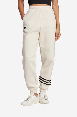 Adidas Originals Pantaloni De Trening Culoarea Bej, Cu Imprimeu Dama, Tricotaj