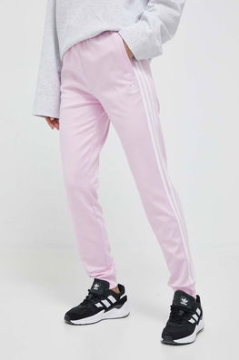 Adidas Originals Pantaloni De Trening Culoarea Roz, Cu Imprimeu Dama, Tricotaj