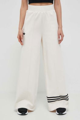 Adidas Originals Pantaloni De Trening Culoarea Bej, Cu Imprimeu Dama, Tricotaj