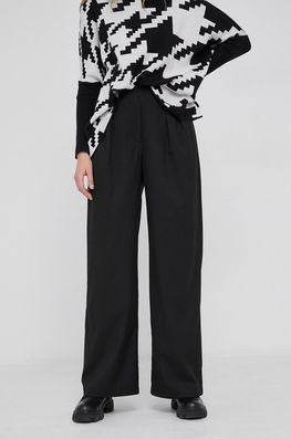 Answear Lab Pantaloni Femei, Culoarea Negru, Evazata, High Waist Dama, Panza