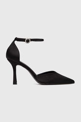 Answear Lab Pantofi Cu Toc Culoarea Negru Dama, Textil, Toc Subtire